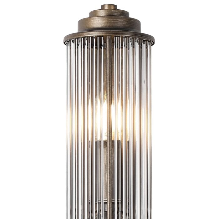 Tai - Large Two Light Wall Light with Glass Rods - Bronze
