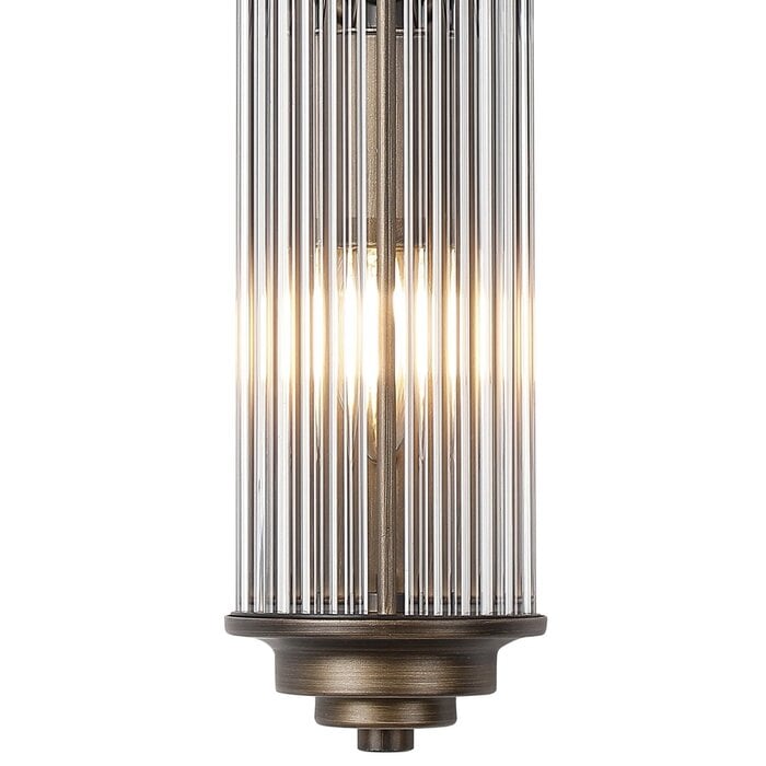 Tai - Large Two Light Wall Light with Glass Rods - Bronze