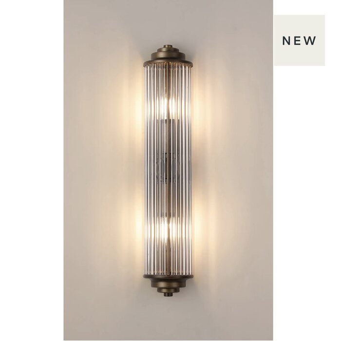 Tai - Large Two Light Wall Light with Glass Rods - Bronze
