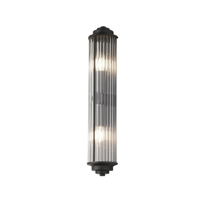 Tai - Large Two Light Wall Light with Glass Rods - Black