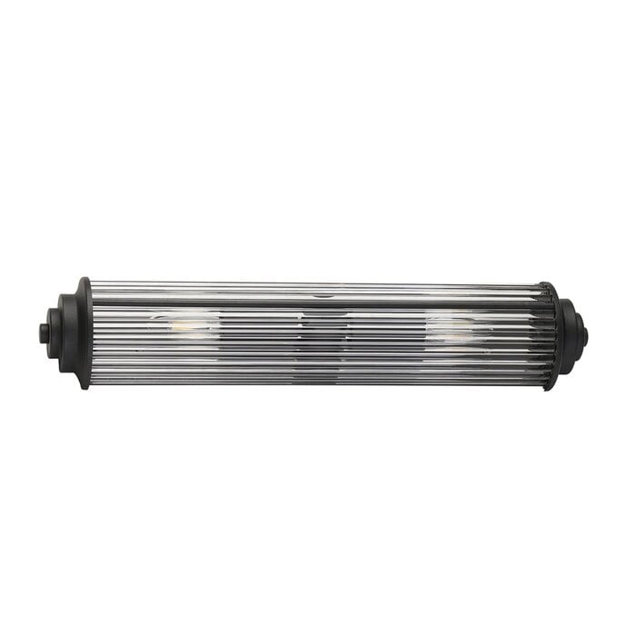 Tai - Large Two Light Wall Light with Glass Rods - Black