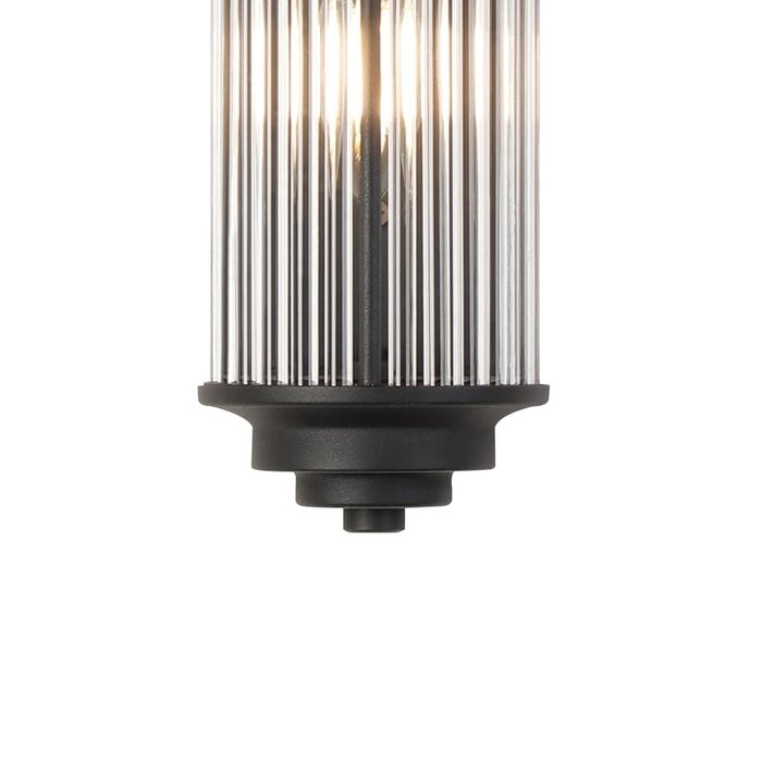 Tai - Large Two Light Wall Light with Glass Rods - Black