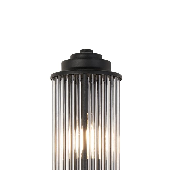 Tai - Large Two Light Wall Light with Glass Rods - Black