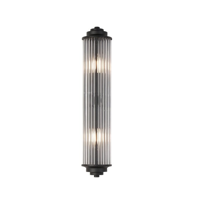 Tai - Large Two Light Wall Light with Glass Rods - Black