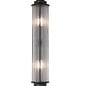 Tai - Large Two Light Wall Light with Glass Rods - Black