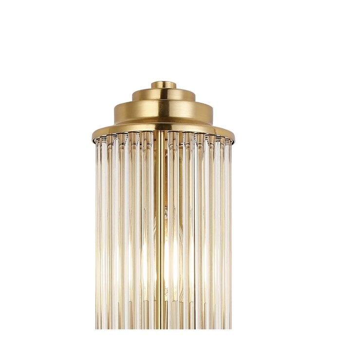 Tai - Large Two Light Wall Light with Glass Rods - Gold