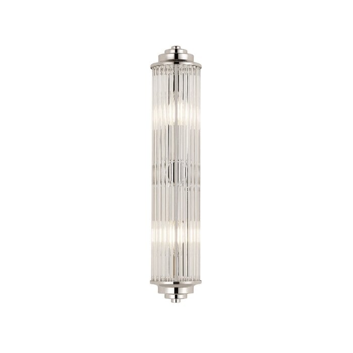 Tai - Large Two Light Wall Light with Glass Rods - Polished Nickel