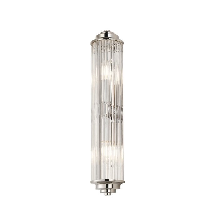 Tai - Large Two Light Wall Light with Glass Rods - Polished Nickel