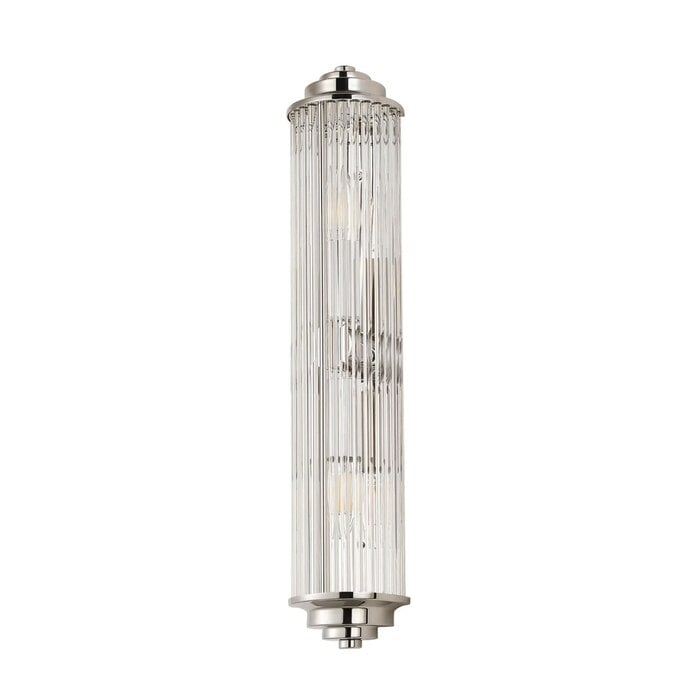 Tai - Large Two Light Wall Light with Glass Rods - Polished Nickel