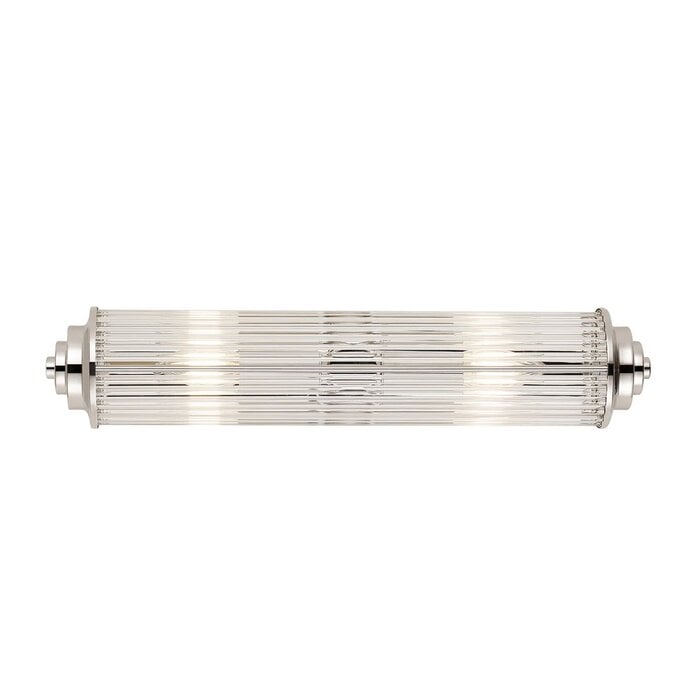 Tai - Large Two Light Wall Light with Glass Rods - Polished Nickel