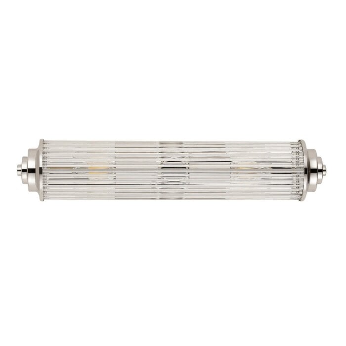 Tai - Large Two Light Wall Light with Glass Rods - Polished Nickel