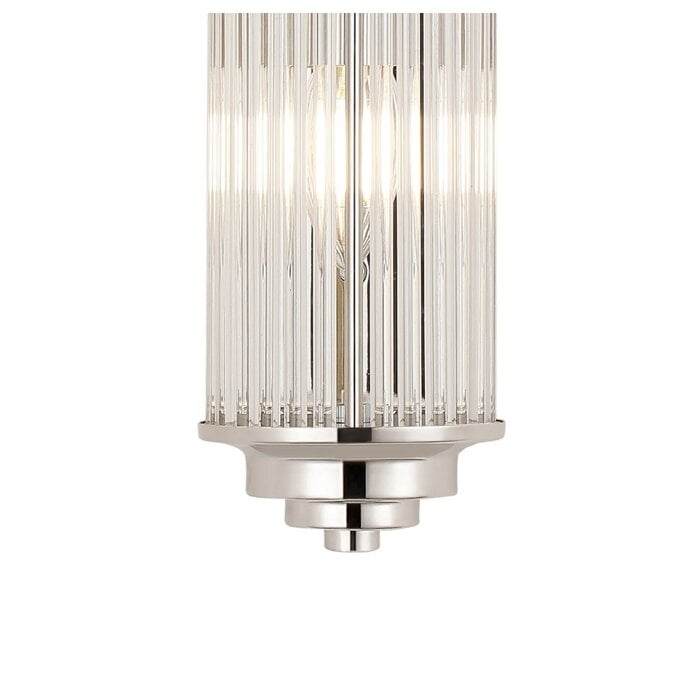 Tai - Large Two Light Wall Light with Glass Rods - Polished Nickel