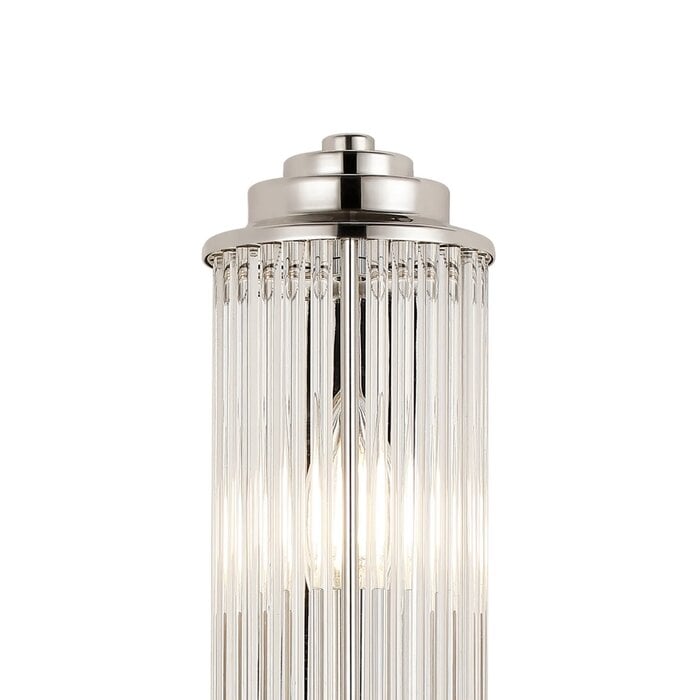 Tai - Large Two Light Wall Light with Glass Rods - Polished Nickel