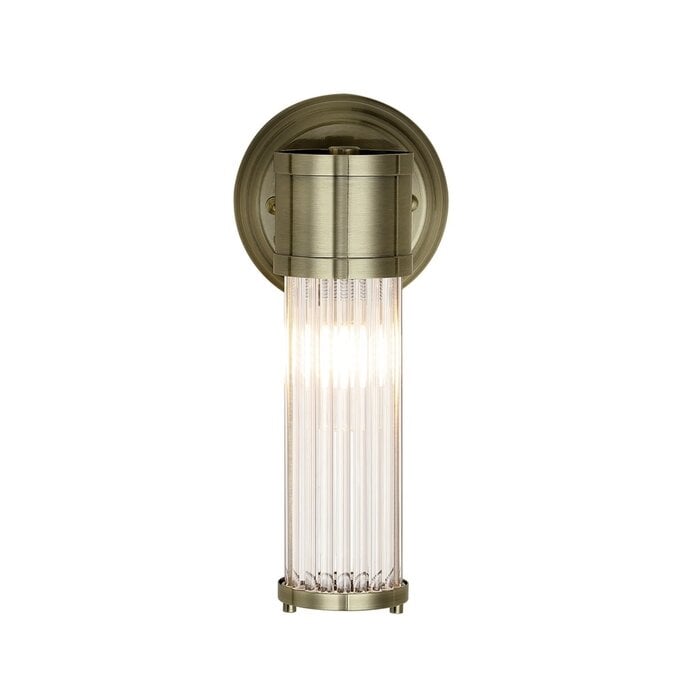 Tai - Single Light Wall Light with Glass Rods - Antique Brass
