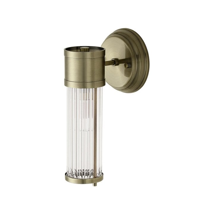 Tai - Single Light Wall Light with Glass Rods - Antique Brass