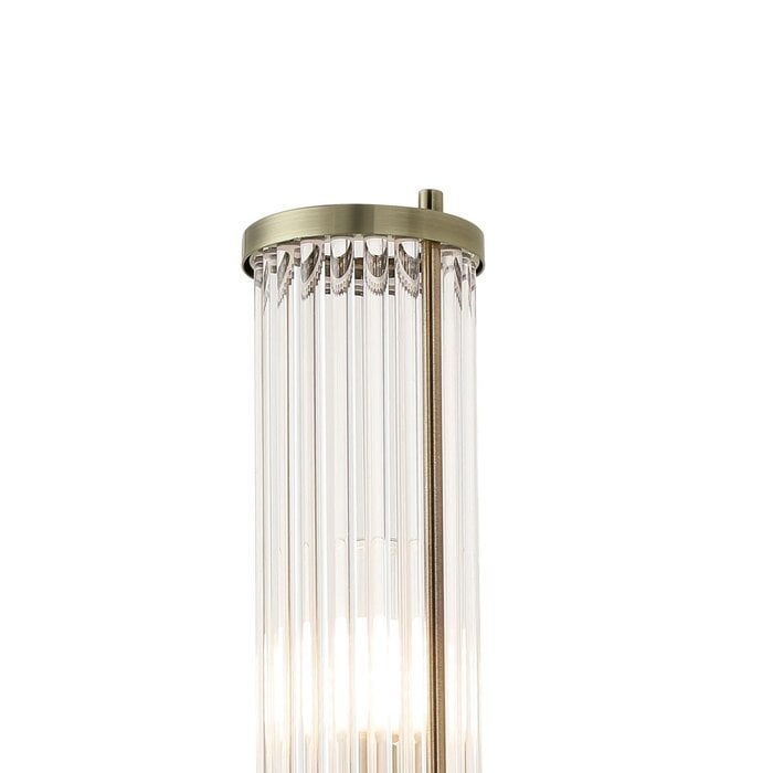 Tai - Single Light Wall Light with Glass Rods - Antique Brass