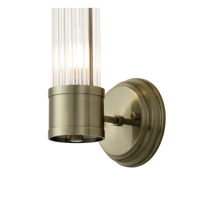 Tai - Single Light Wall Light with Glass Rods - Antique Brass