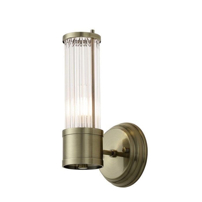 Tai - Single Light Wall Light with Glass Rods - Antique Brass