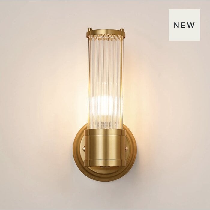 Tai - Single Light Wall Light with Glass Rods - Gold