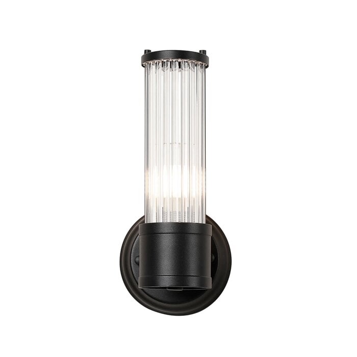 Tai - Single Light Wall Light with Glass Rods - Black