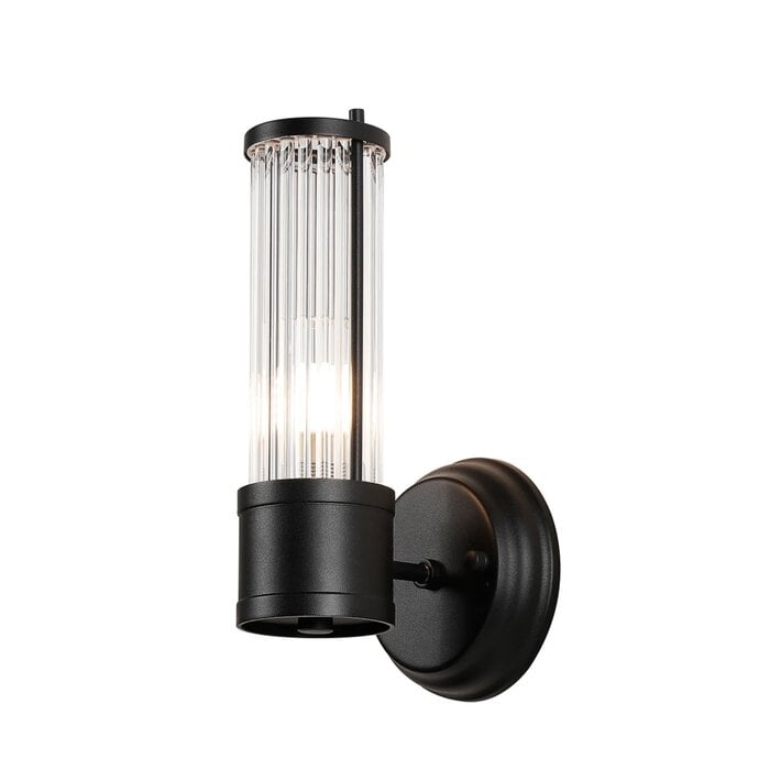 Tai - Single Light Wall Light with Glass Rods - Black
