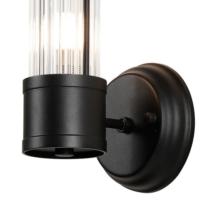 Tai - Single Light Wall Light with Glass Rods - Black