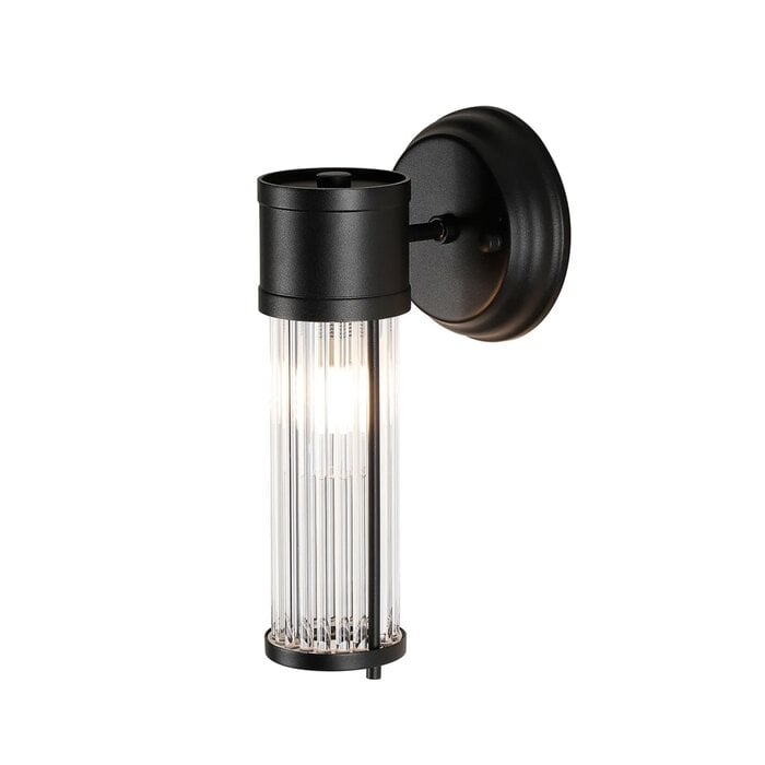 Tai - Single Light Wall Light with Glass Rods - Black