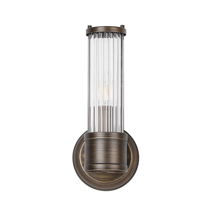 Tai - Single Light Wall Light with Glass Rods - Bronze