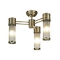 Tai - 3 Light Glass Rod Semi-Flush Ceiling Light - Antique Brass