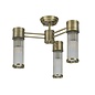 Tai - 3 Light Glass Rod Semi-Flush Ceiling Light - Antique Brass