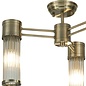Tai - 3 Light Glass Rod Semi-Flush Ceiling Light - Antique Brass
