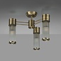 Tai - 3 Light Glass Rod Semi-Flush Ceiling Light - Antique Brass