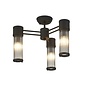 Tai - 3 Light Glass Rod Semi-Flush Ceiling Light - Black
