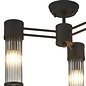 Tai - 3 Light Glass Rod Semi-Flush Ceiling Light - Black