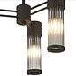 Tai - 3 Light Glass Rod Semi-Flush Ceiling Light - Black