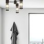 Tai - 3 Light Glass Rod Semi-Flush Ceiling Light - Black