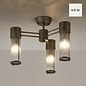 Tai - 3 Light Glass Rod Semi-Flush Ceiling Light - Bronze