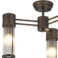 Tai - 3 Light Glass Rod Semi-Flush Ceiling Light - Bronze