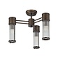 Tai - 3 Light Glass Rod Semi-Flush Ceiling Light - Bronze