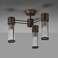 Tai - 3 Light Glass Rod Semi-Flush Ceiling Light - Bronze