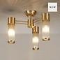 Tai - 3 Light Glass Rod Semi-Flush Ceiling Light - Gold