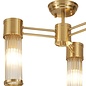 Tai - 3 Light Glass Rod Semi-Flush Ceiling Light - Gold