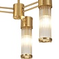 Tai - 3 Light Glass Rod Semi-Flush Ceiling Light - Gold