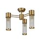 Tai - 3 Light Glass Rod Semi-Flush Ceiling Light - Gold