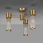Tai - 3 Light Glass Rod Semi-Flush Ceiling Light - Gold