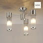 Tai - 3 Light Glass Rod Semi-Flush Ceiling Light - Polished Nickel