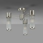 Tai - 3 Light Glass Rod Semi-Flush Ceiling Light - Polished Nickel
