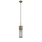 Tai - Single Light Pendant Ceiling Light with Glass Rods - Antique Brass