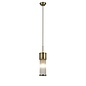 Tai - Single Light Pendant Ceiling Light with Glass Rods - Antique Brass