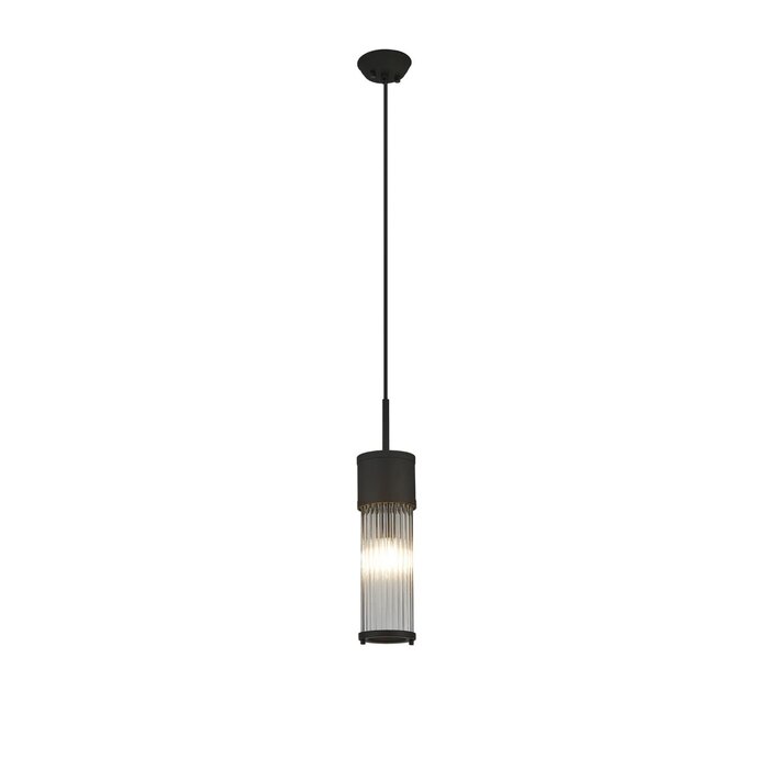 Tai - Single Light Pendant Ceiling Light with Glass Rods - Black